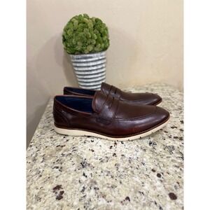Josef Seibel Mens Dark Brown Leather Penny Loafers Size 44 US 11